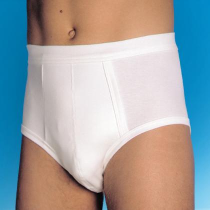 Inkontinenz-Slip zur Vorlagen-Fixierung mit seitlichem Eingriff und Innenpunkt zur Vorlagenfixierung 
