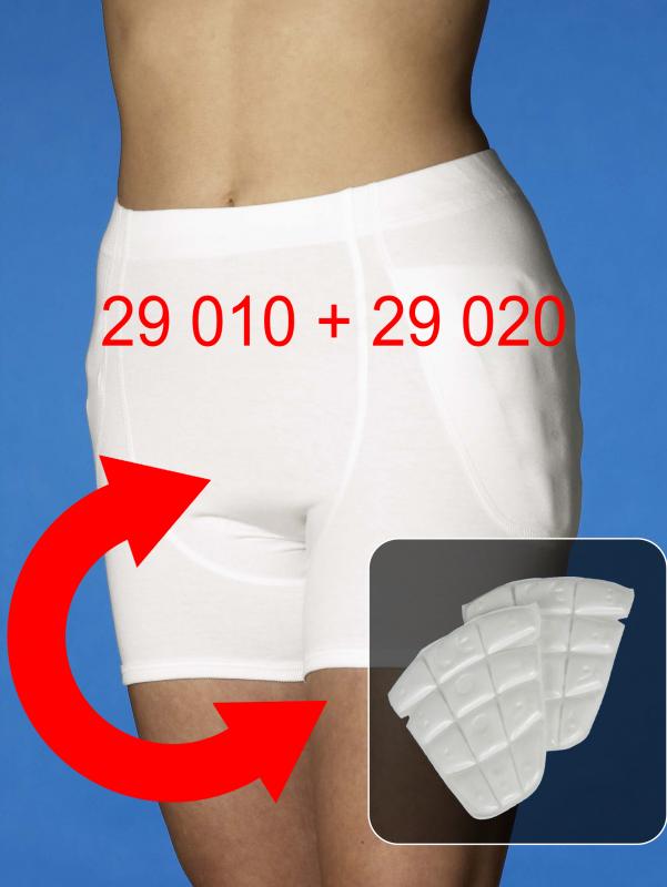 Set aus Hüftschutzhose (Art. 29010) und Hüft-Protektoren (Art. 29020) 